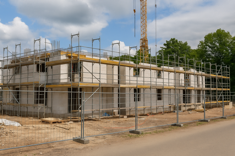 „Symbolfoto: KI-generiert – zeigt nicht die tatsächliche Baustelle am Sommerwald in Pirmasens.“