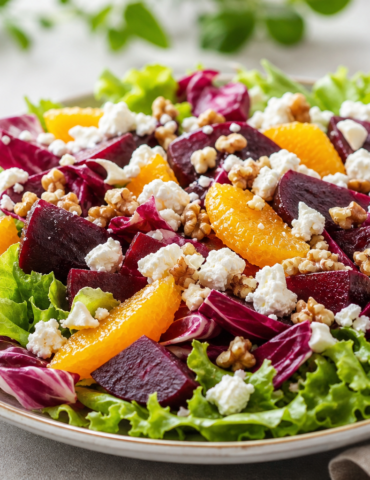 Rote Bete-Orangen-Radicchio-Salat: Buntes Rezept mit Nuss-Käse-Topping für echten Genuss
